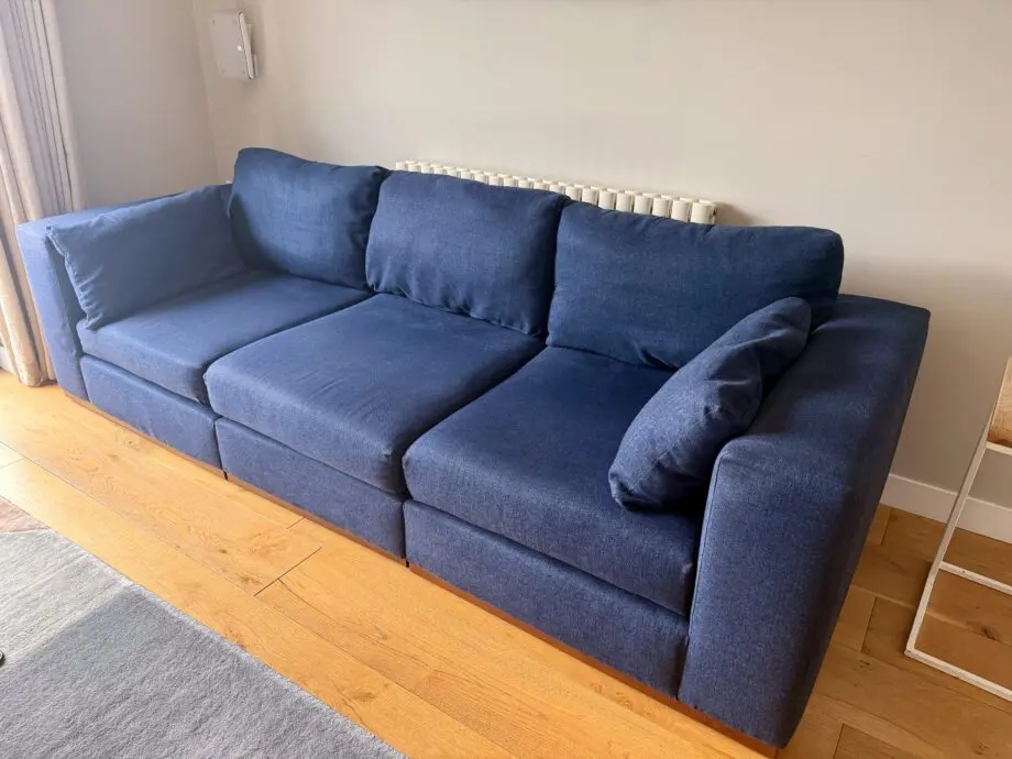 John Lewis + Swoon Rubik Modular Sofas in Broadgate Blue Wool.