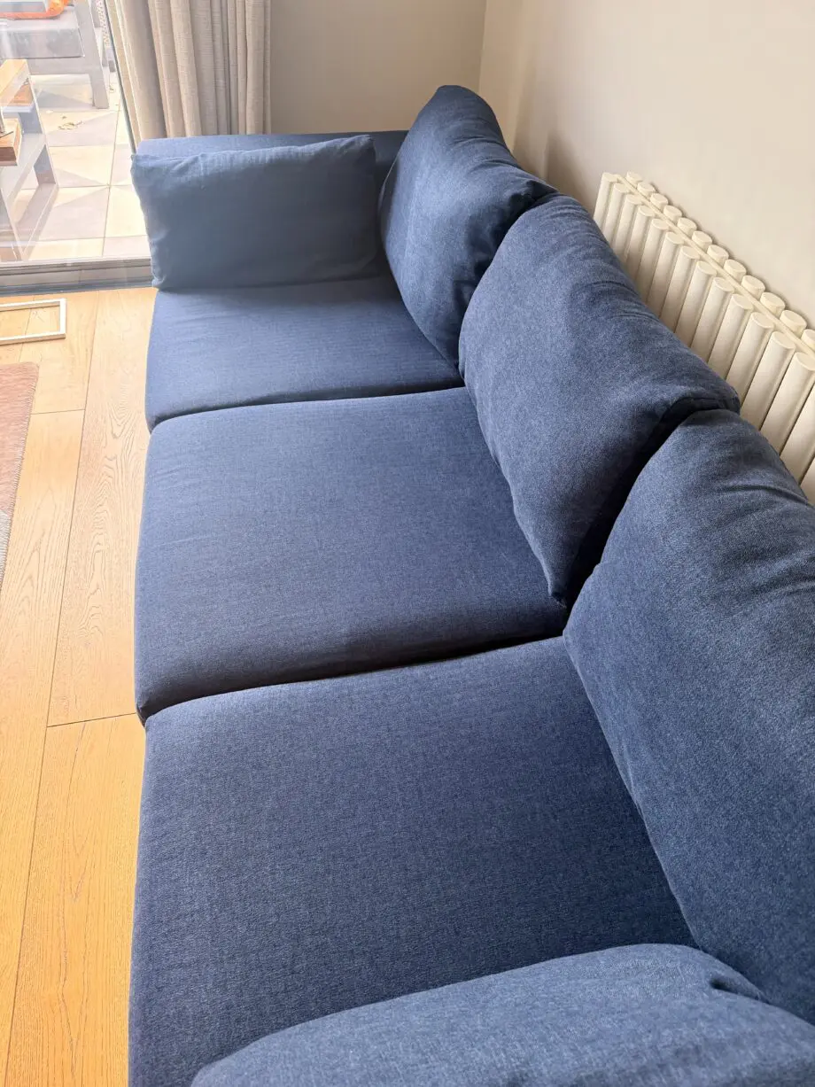 John Lewis + Swoon Rubik Modular Sofas in Broadgate Blue Wool.