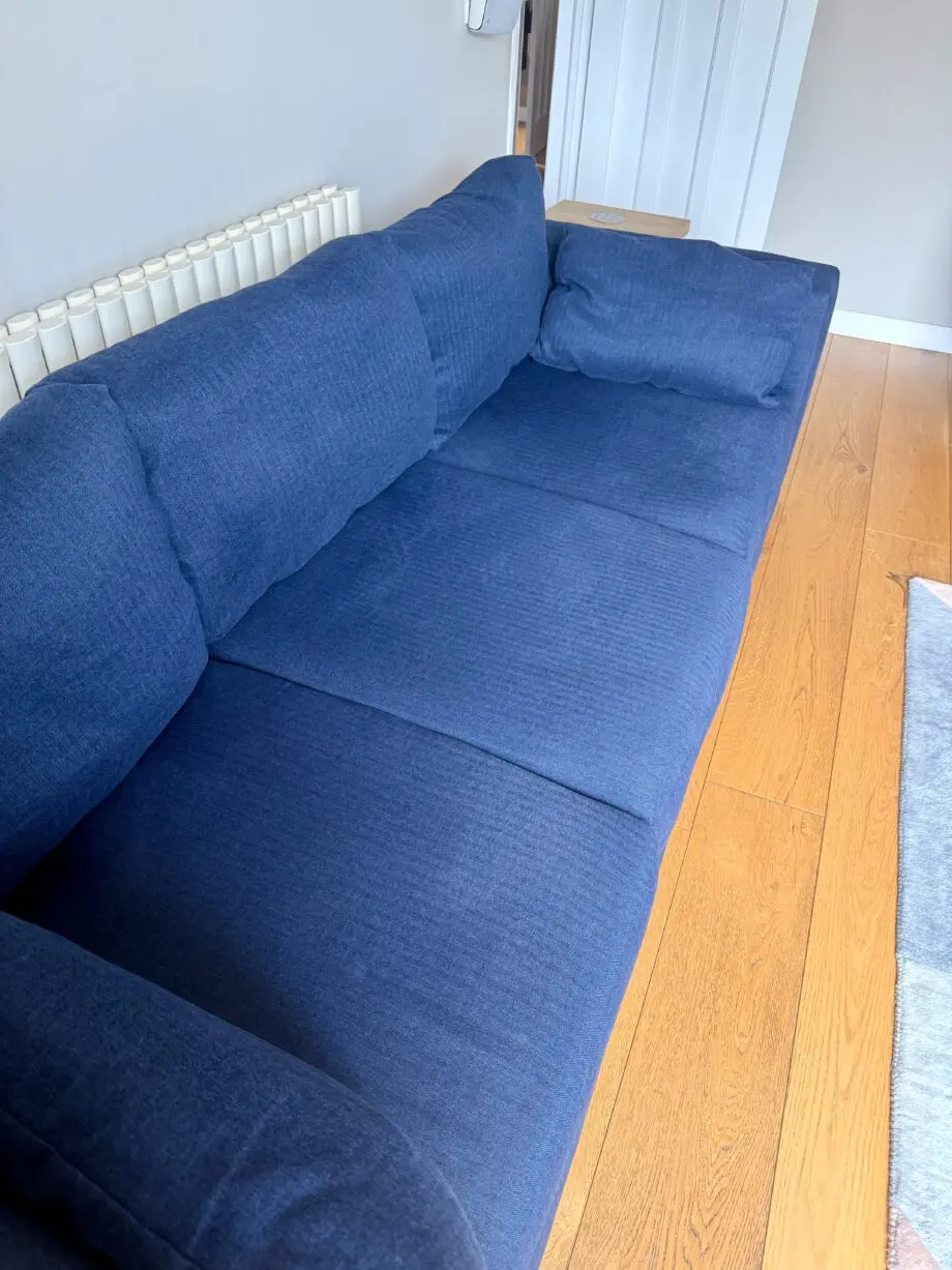 John Lewis + Swoon Rubik Modular Sofas in Broadgate Blue Wool.