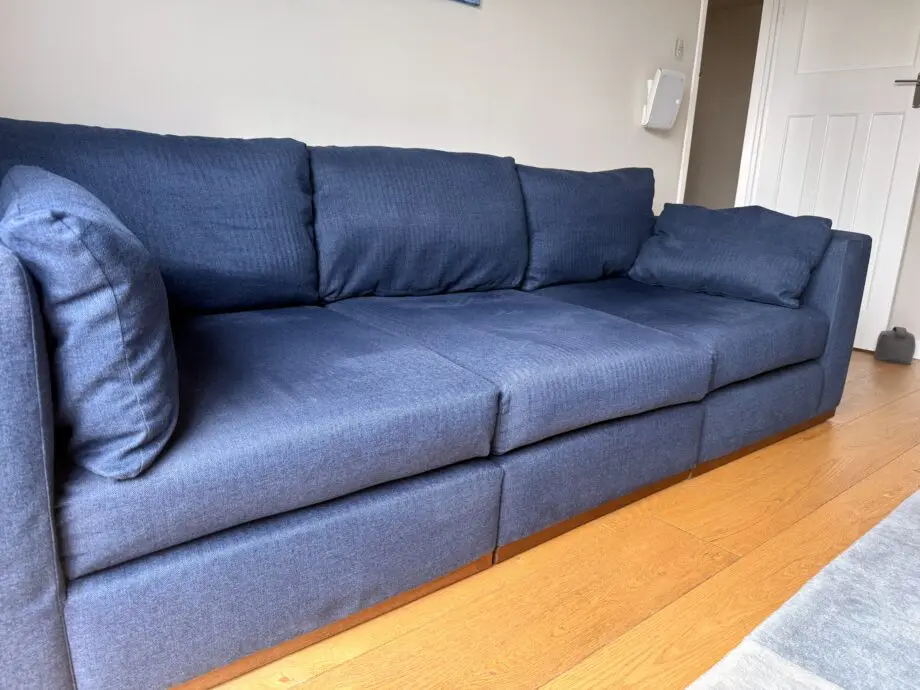 John Lewis + Swoon Rubik Modular Sofas in Broadgate Blue Wool.