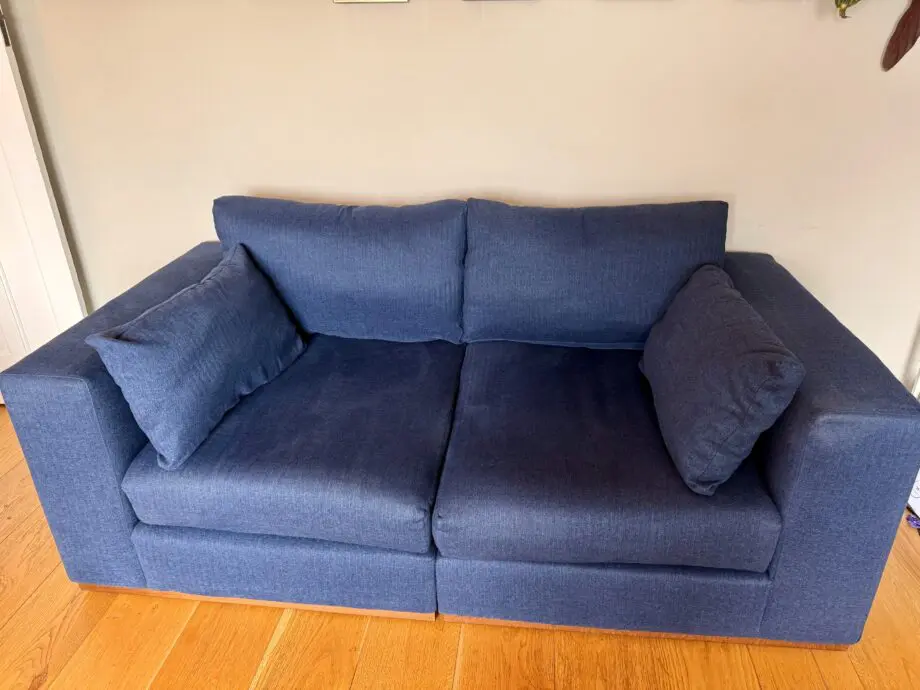 John Lewis + Swoon Rubik Modular Sofas in Broadgate Blue Wool.