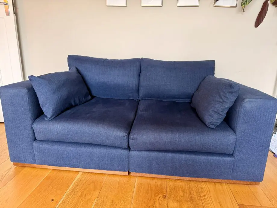 John Lewis + Swoon Rubik Modular Sofas in Broadgate Blue Wool.