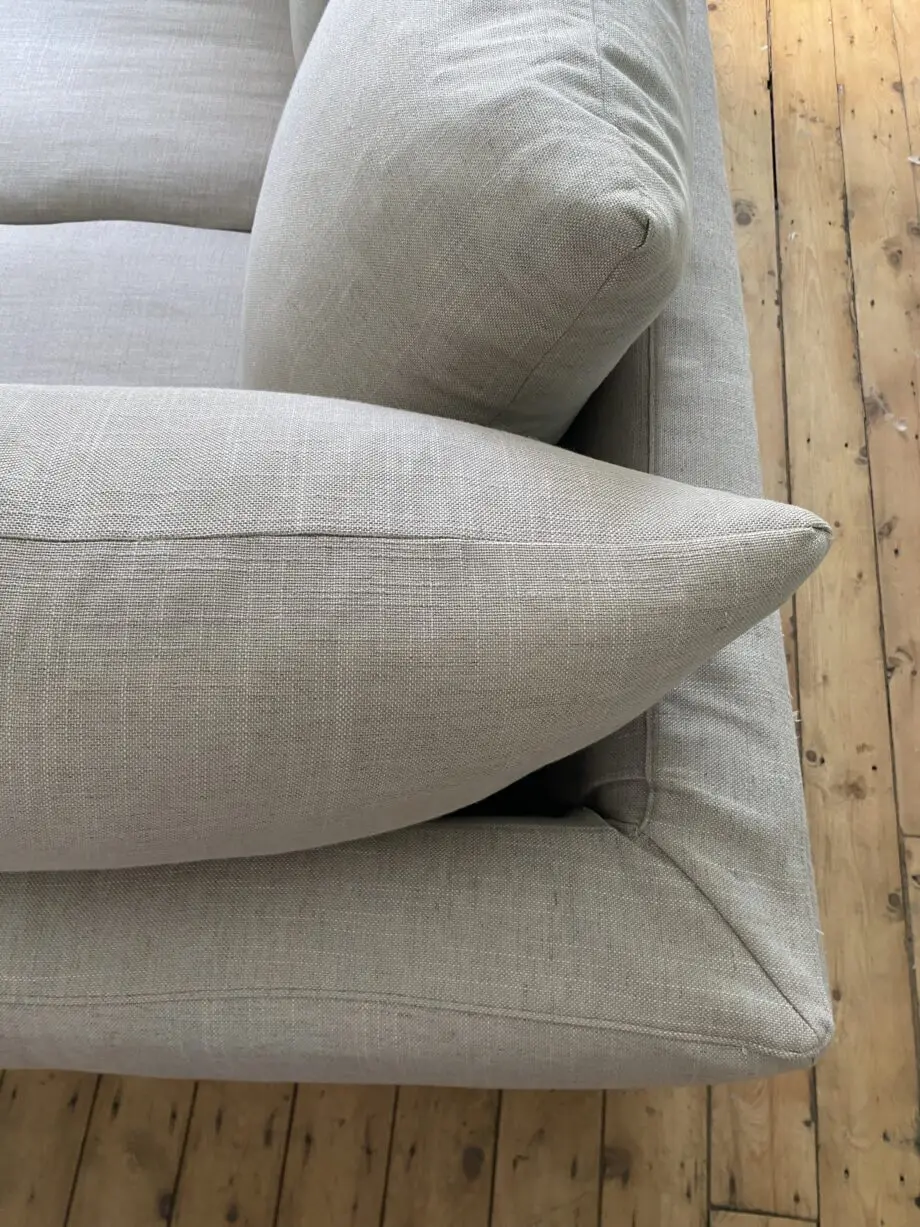 M&S 3 Seater Beige Loose Cover Feather Sofa