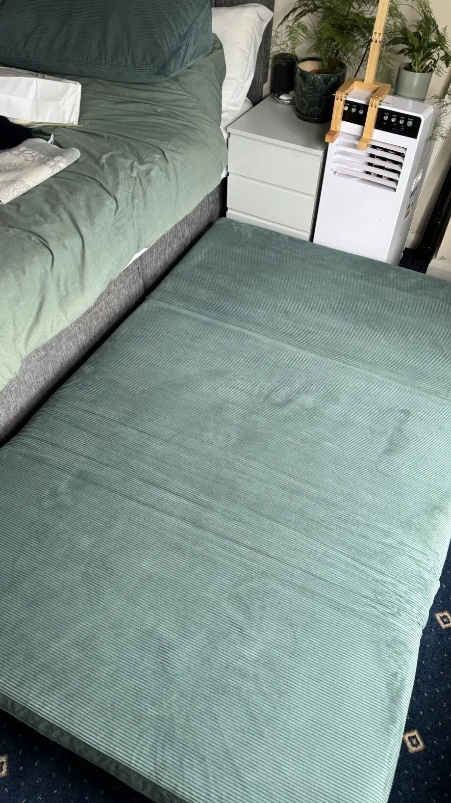 Made.com Green corduroy sofa bed
