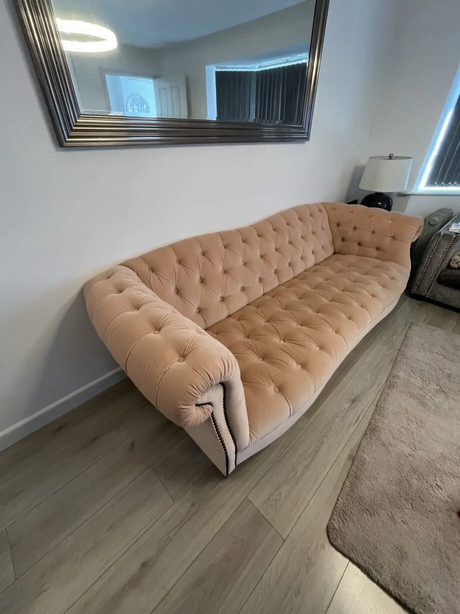 Chesterfield blush pink 4 seater sofa