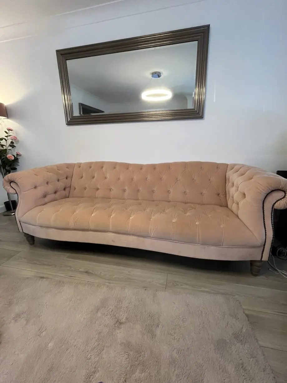Chesterfield blush pink 4 seater sofa