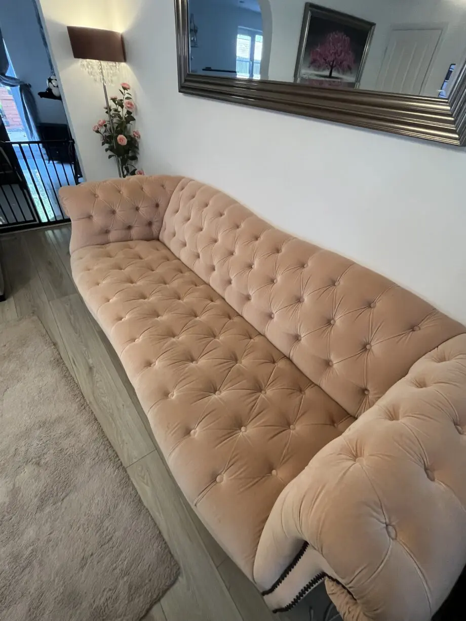 Chesterfield blush pink 4 seater sofa