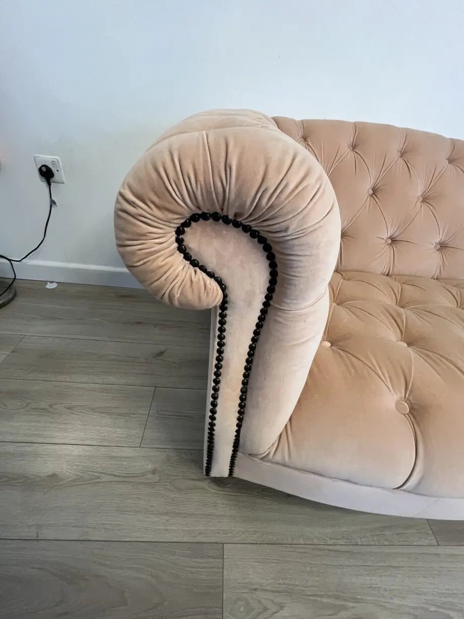 Chesterfield blush pink 4 seater sofa