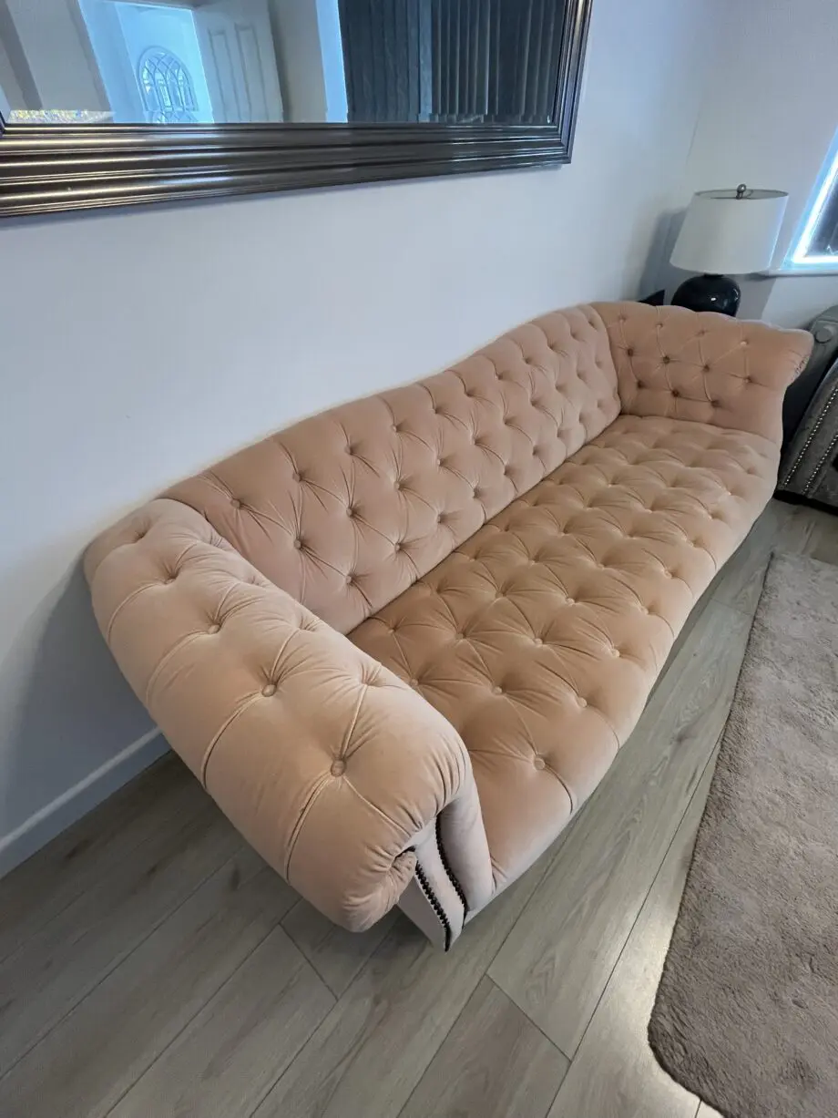 Chesterfield blush pink 4 seater sofa