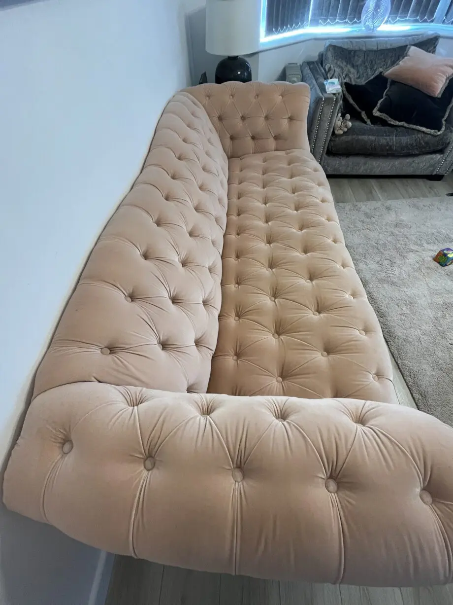Chesterfield blush pink 4 seater sofa