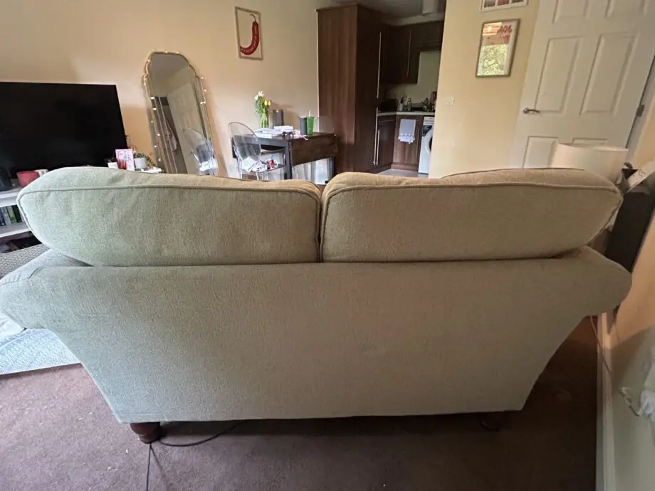 oat/cream sofa solid wooden legs