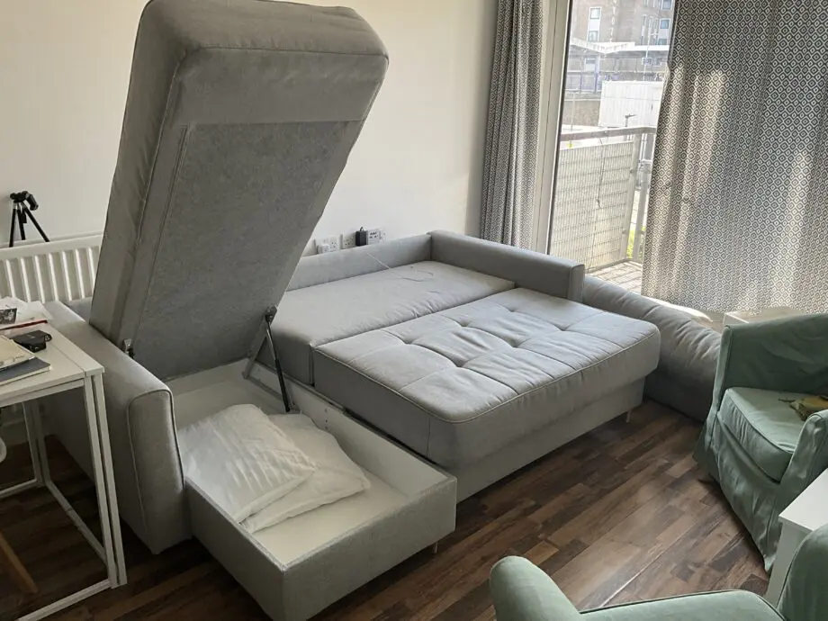 Room 8 sofa with super king bed and storage