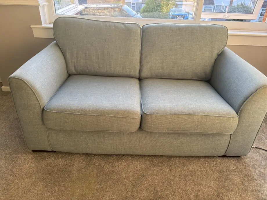 DFS turquoise blue 2 seater sofa