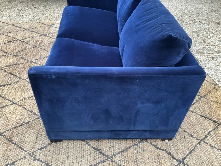 Sofa.com, Aissa, Prussian Blue Cotton Matt Velvet, 2 Seat, Sofa Bed