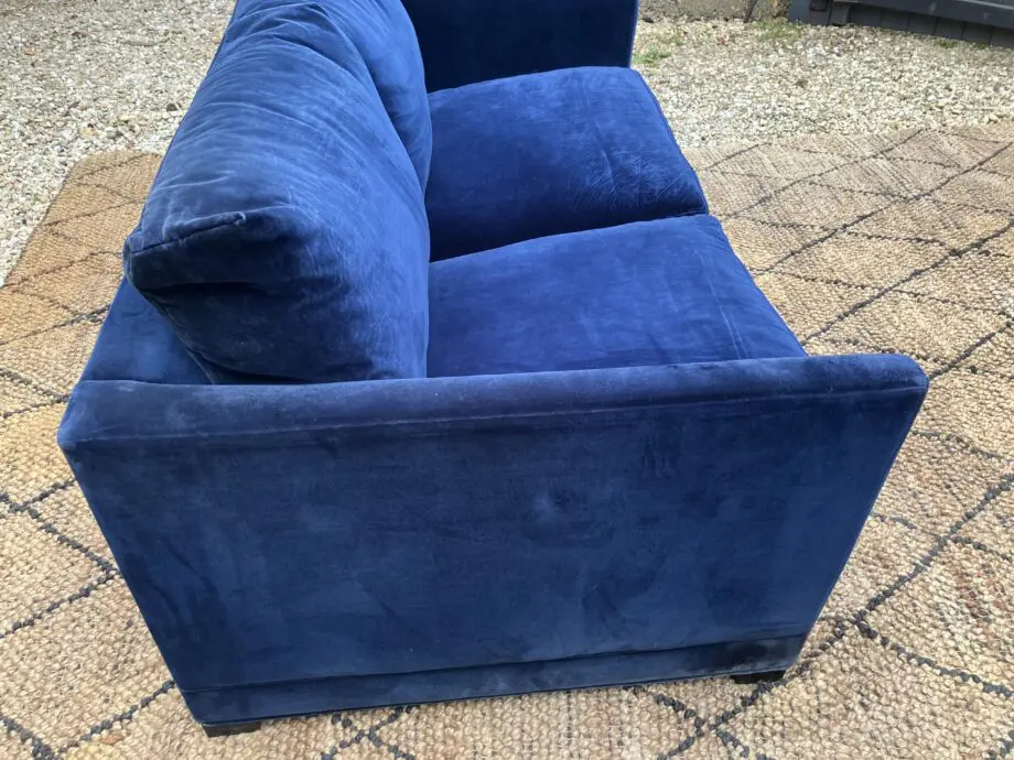 Sofa.com, Aissa, Prussian Blue Cotton Matt Velvet, 2 Seat, Sofa Bed