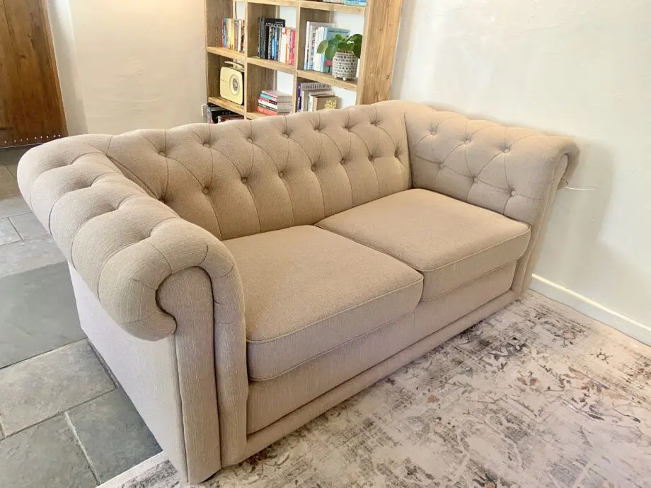 DFS Beige / Oyster Chesterfield Sofabed