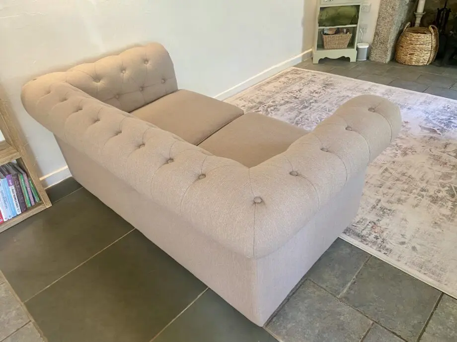 DFS Beige / Oyster Chesterfield Sofabed