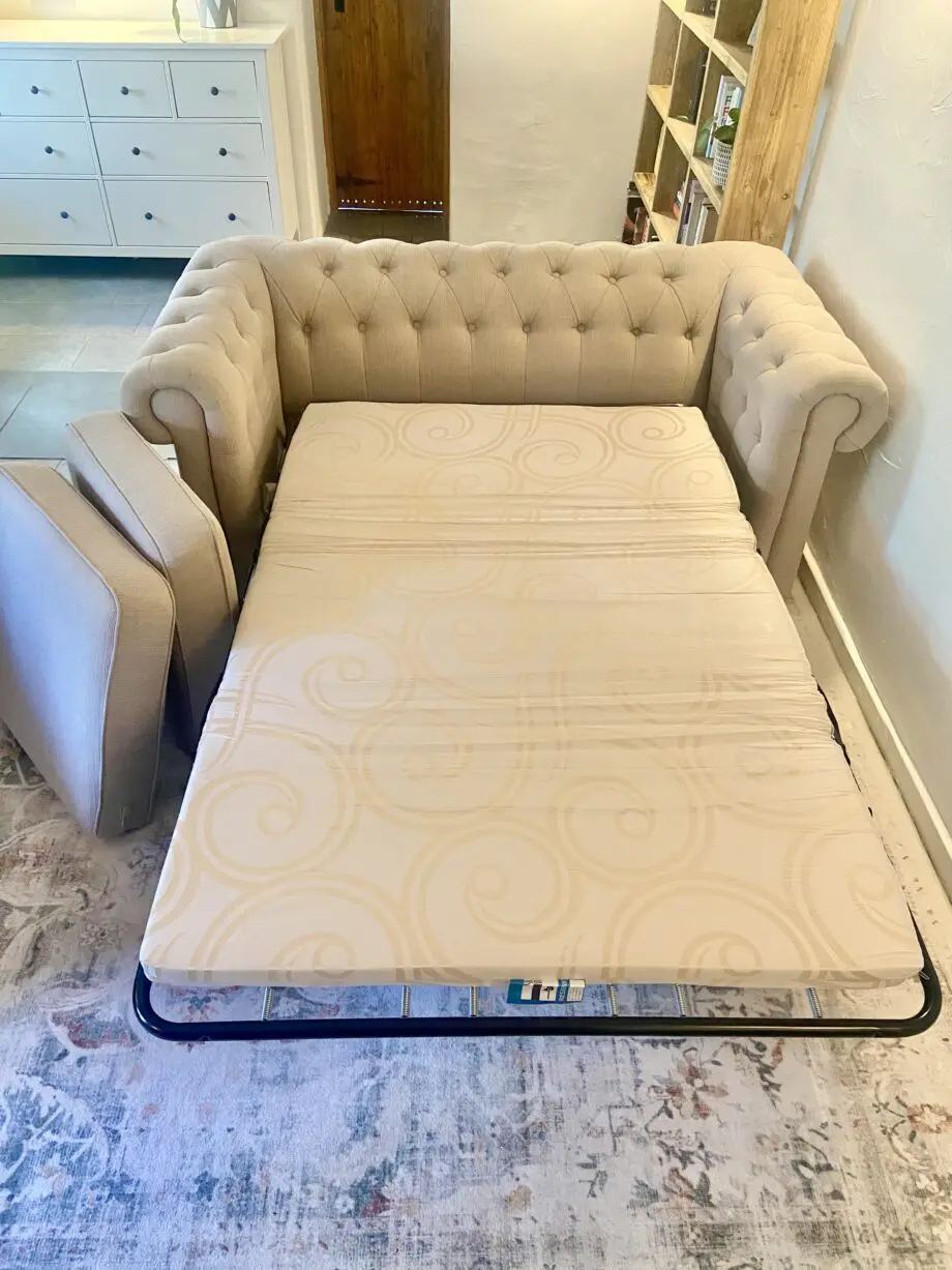 DFS Beige / Oyster Chesterfield Sofabed