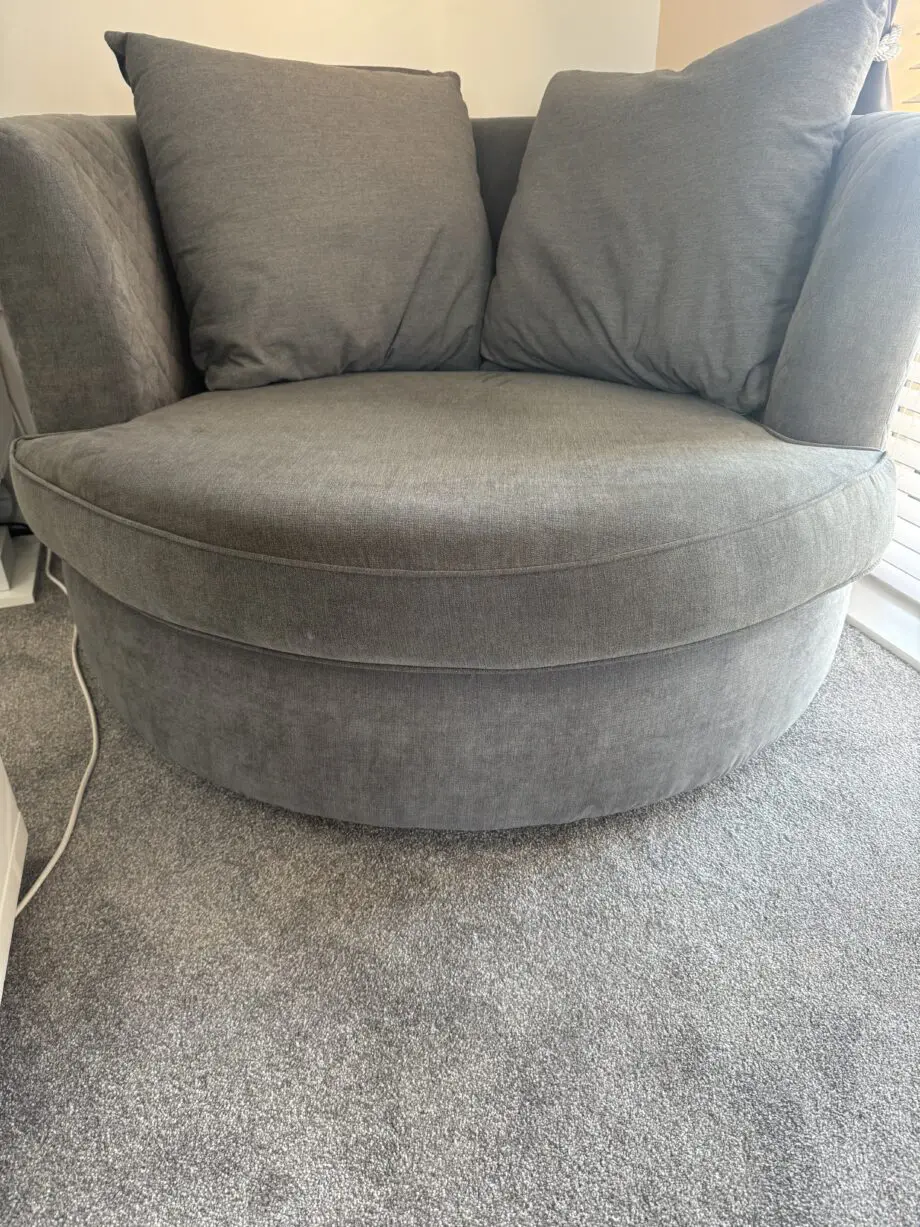 DFS Grey L shape sofa & swivel chair