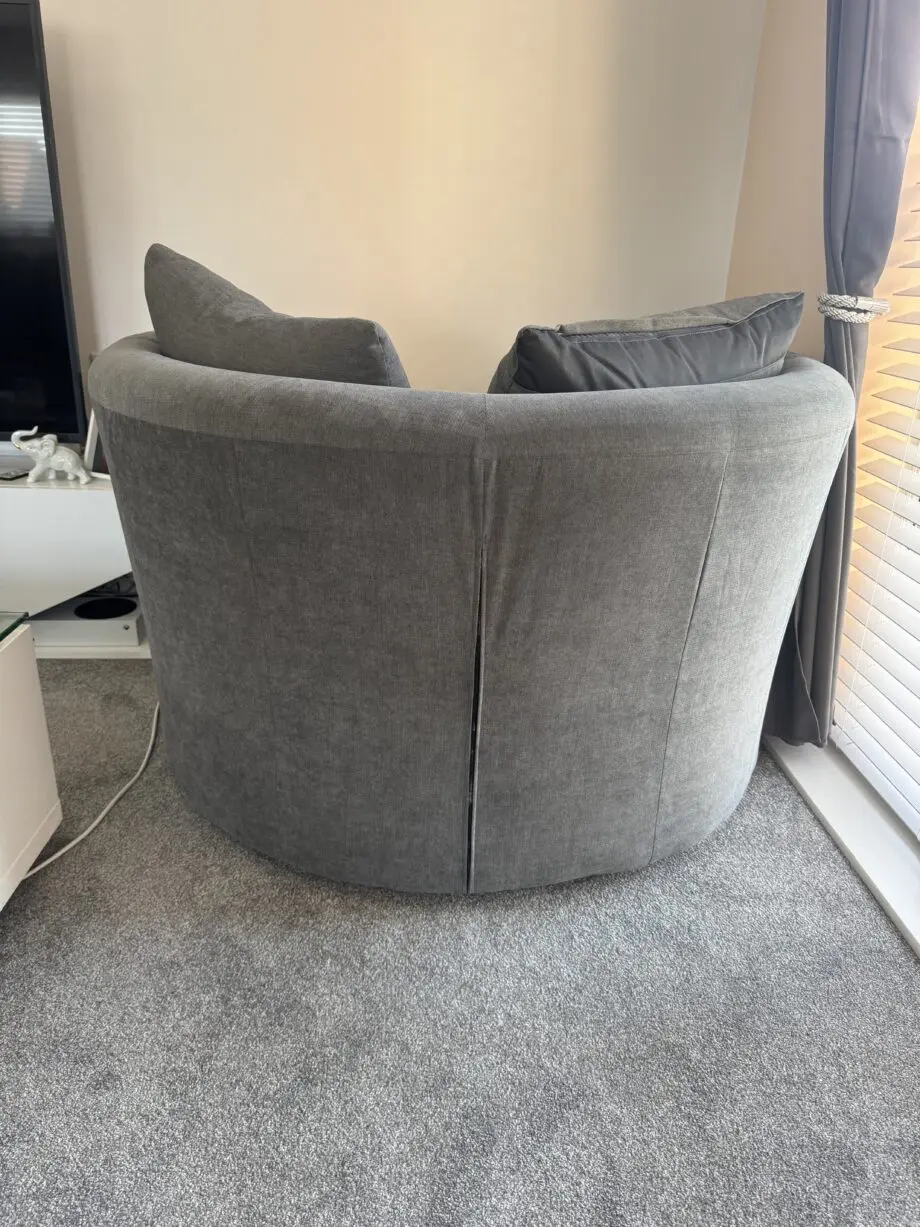 DFS Grey L shape sofa & swivel chair