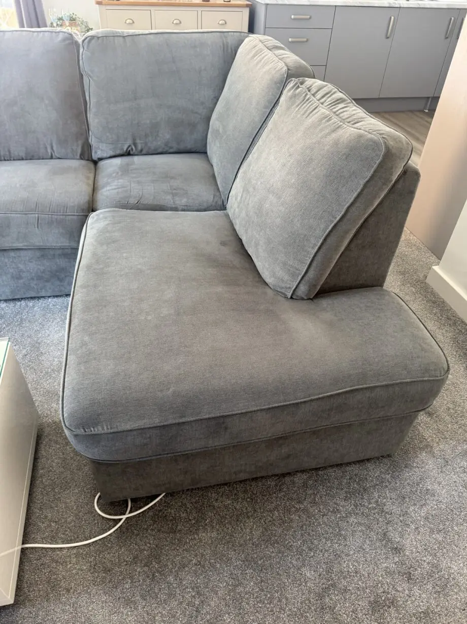 DFS Grey L shape sofa & swivel chair