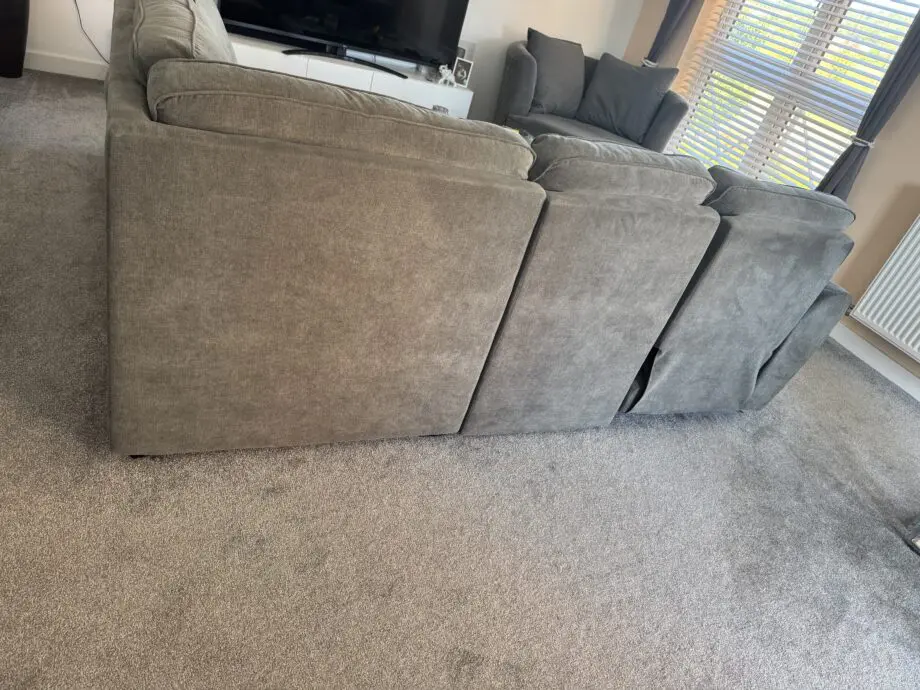 DFS Grey L shape sofa & swivel chair