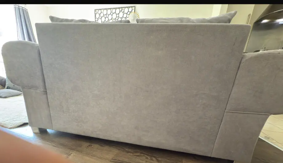 Grey 2 seater and 3 seater sofas.