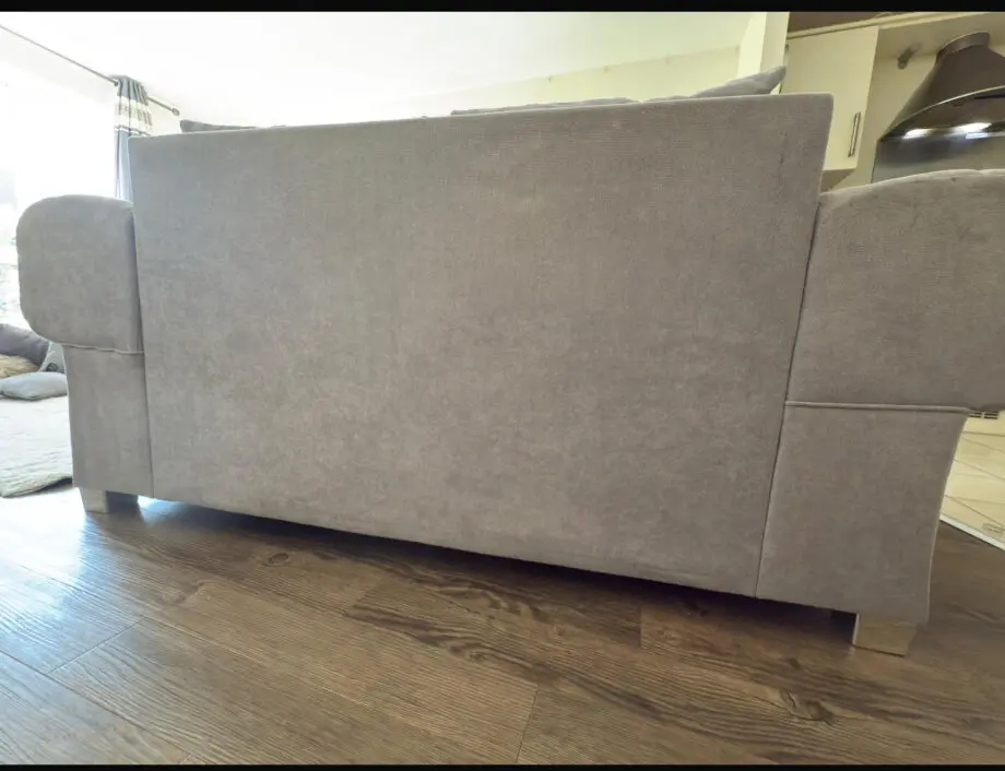 Grey 2 seater and 3 seater sofas.