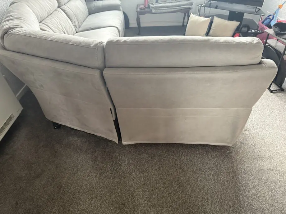 Oak furniture land recliner L shape sofa dove grey