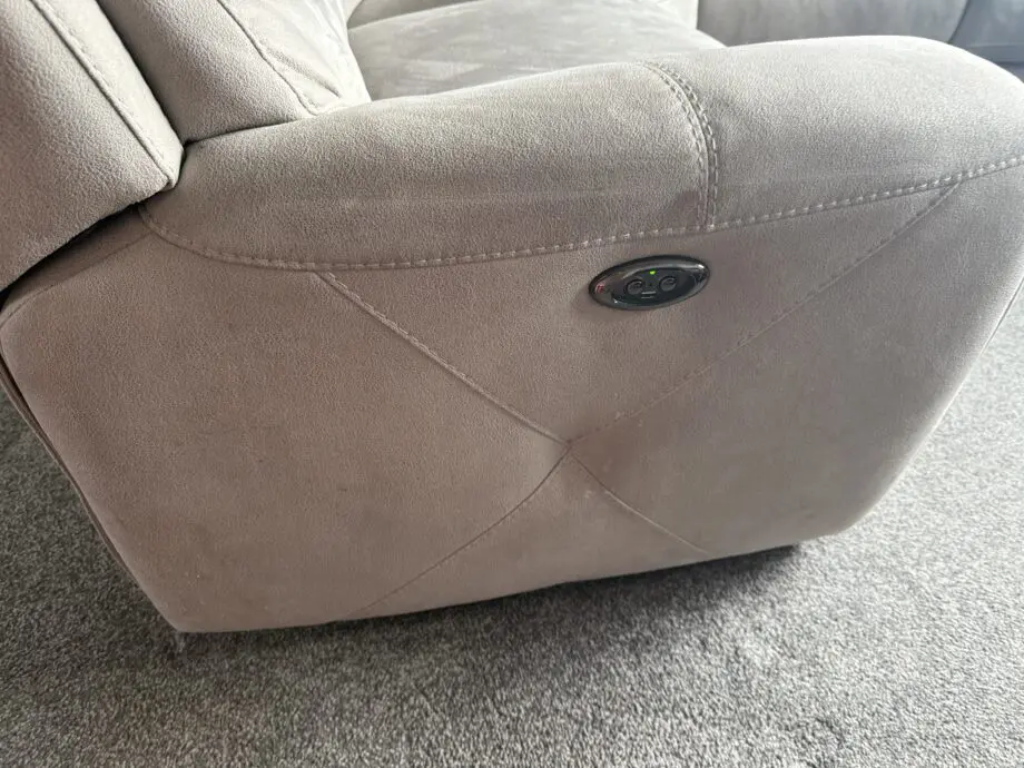 Oak furniture land recliner L shape sofa dove grey