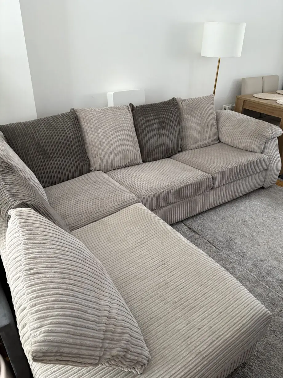 SCS Grey Corner Jumbo Cord Sofa