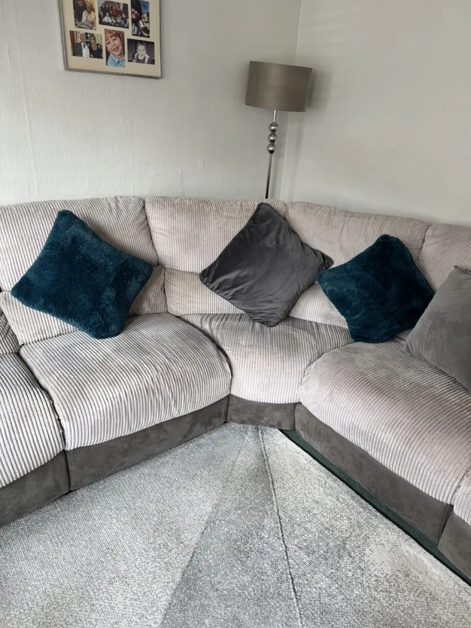 Harveys Arlington grey corner sofa with electric recliners