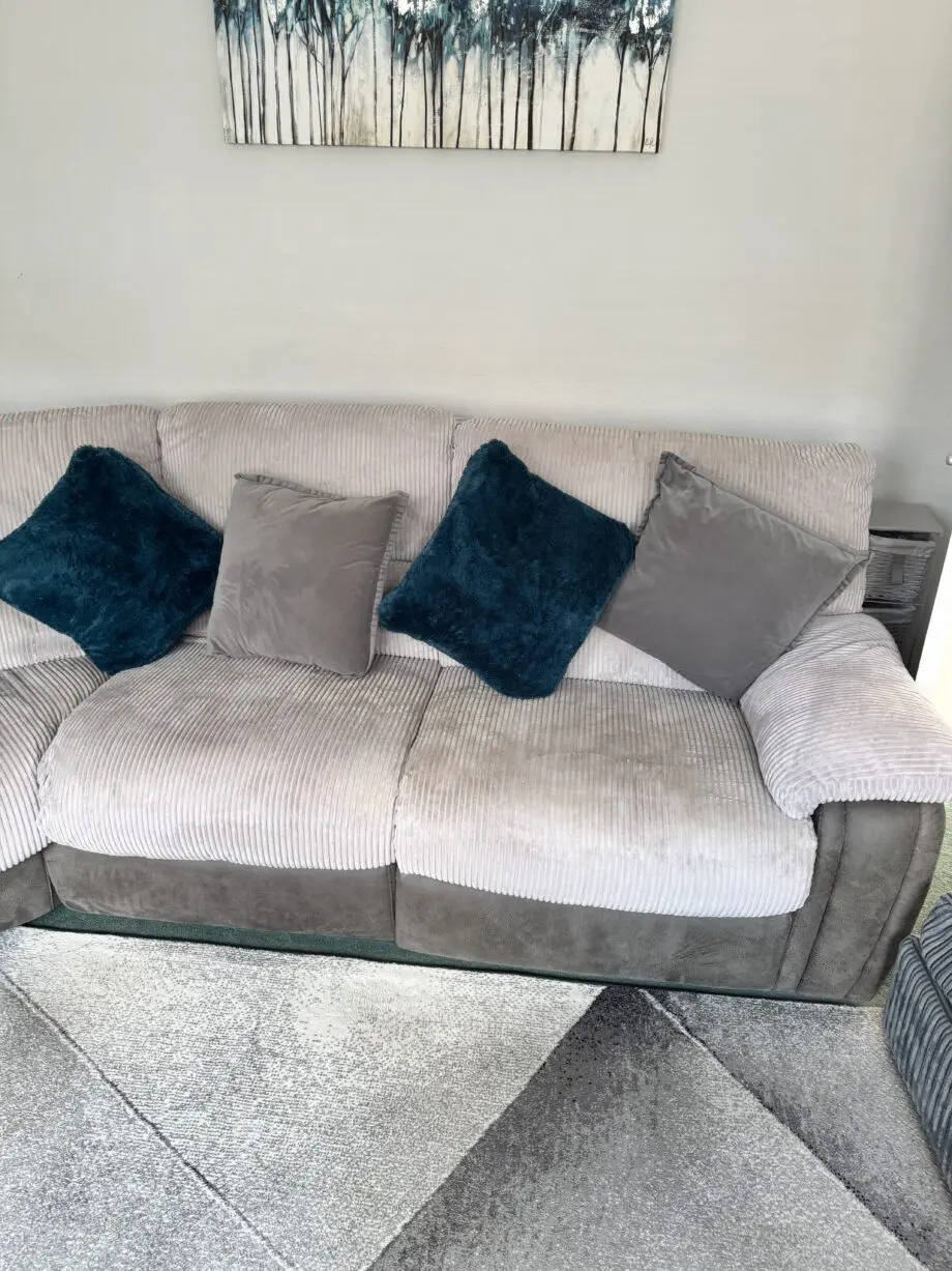 Harveys Arlington grey corner sofa with electric recliners