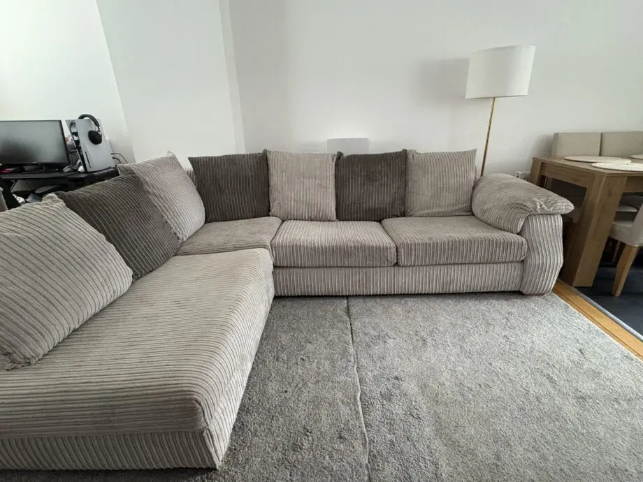 SCS Grey Corner Jumbo Cord Sofa