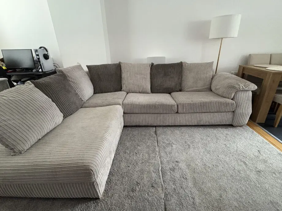 SCS Grey Corner Jumbo Cord Sofa