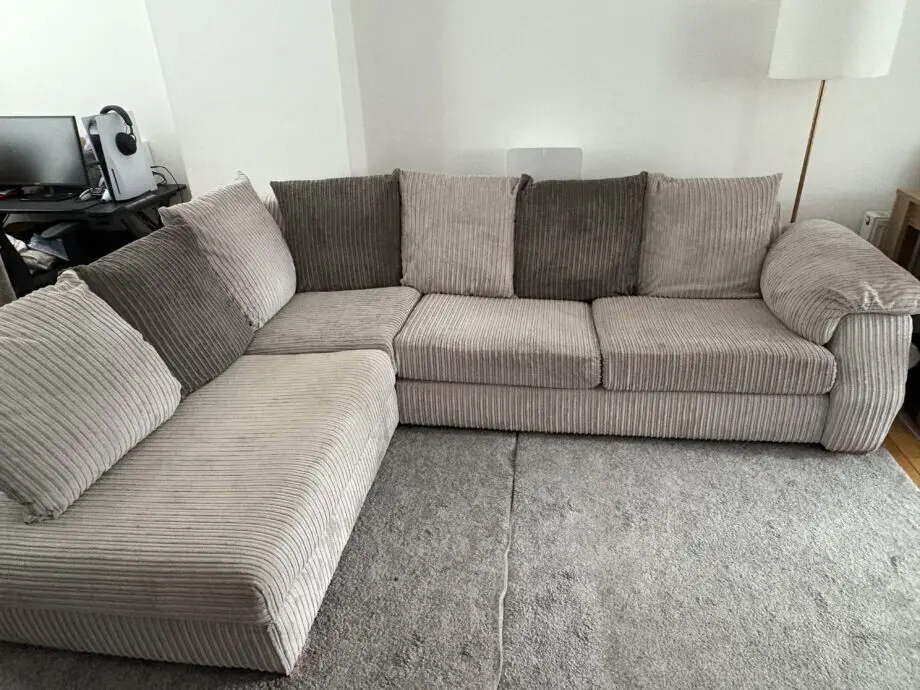 SCS Grey Corner Jumbo Cord Sofa
