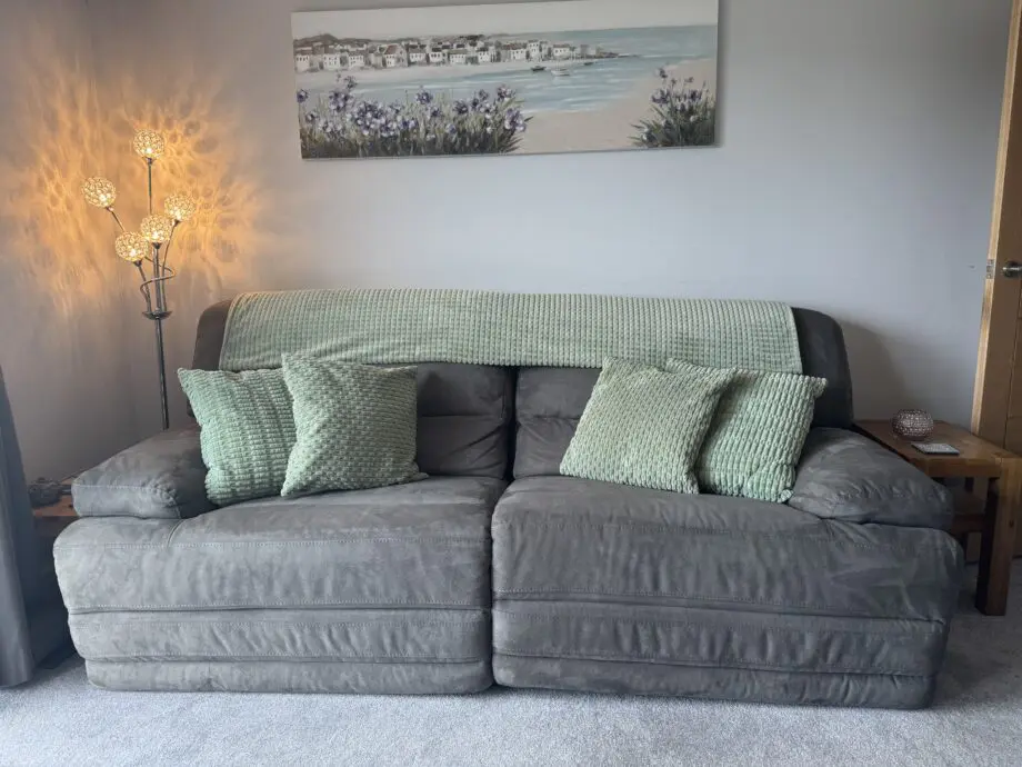 Harvey’s Grey 3 Piece Sofa & Chairs