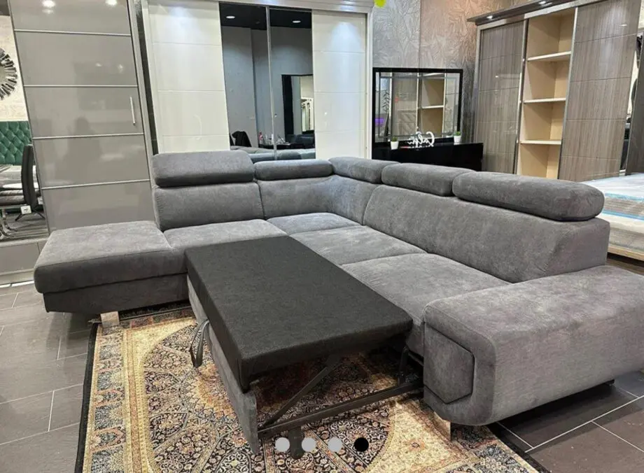Grey Corner Sofa - Left