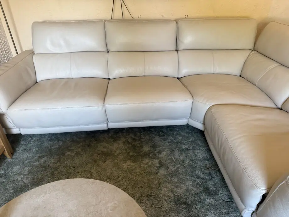 DFS cream Leather corner sofa