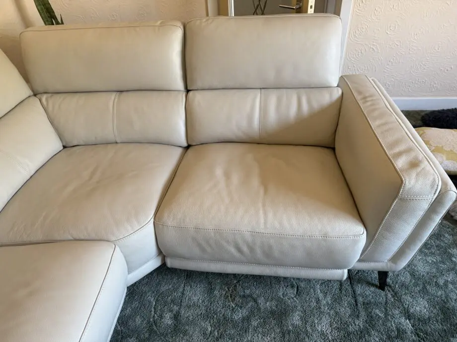 DFS cream Leather corner sofa