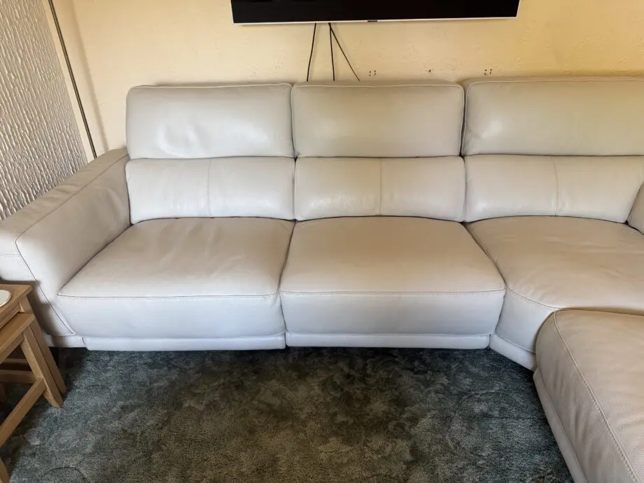 DFS cream Leather corner sofa