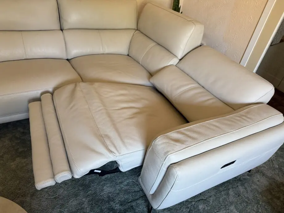 DFS cream Leather corner sofa
