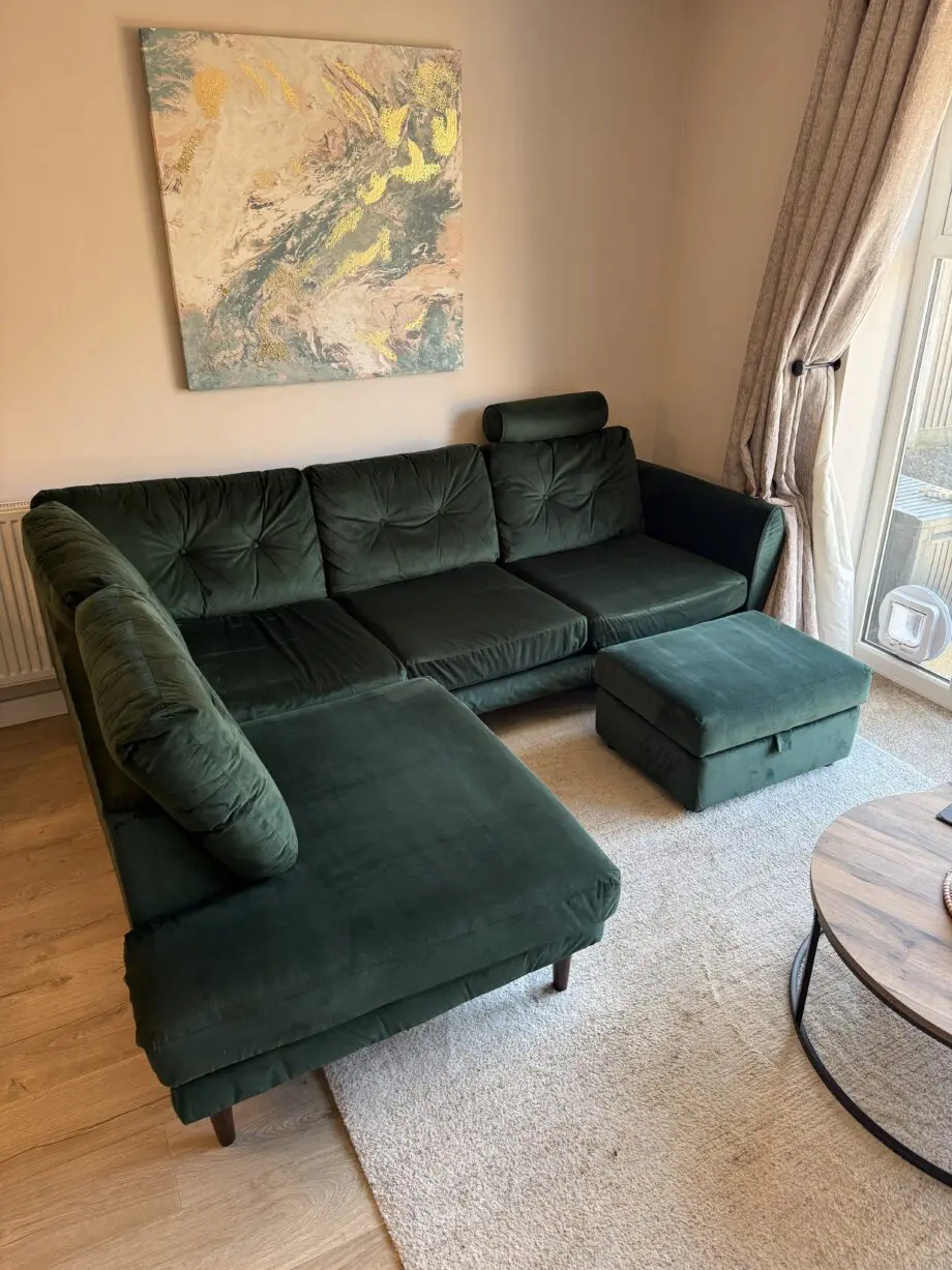 Sofology Finchley Green Velvet Corner Sofa