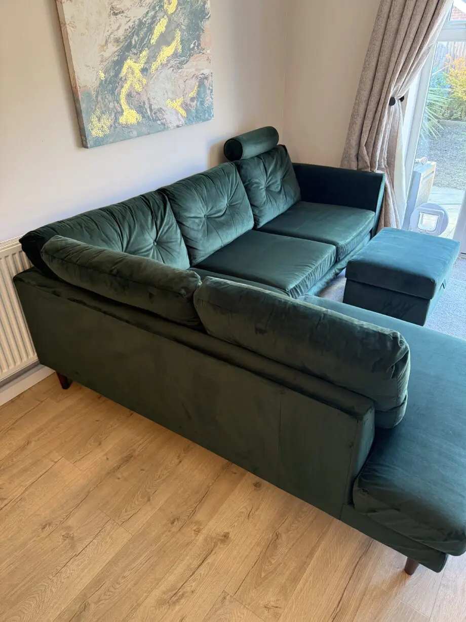 Sofology Finchley Green Velvet Corner Sofa