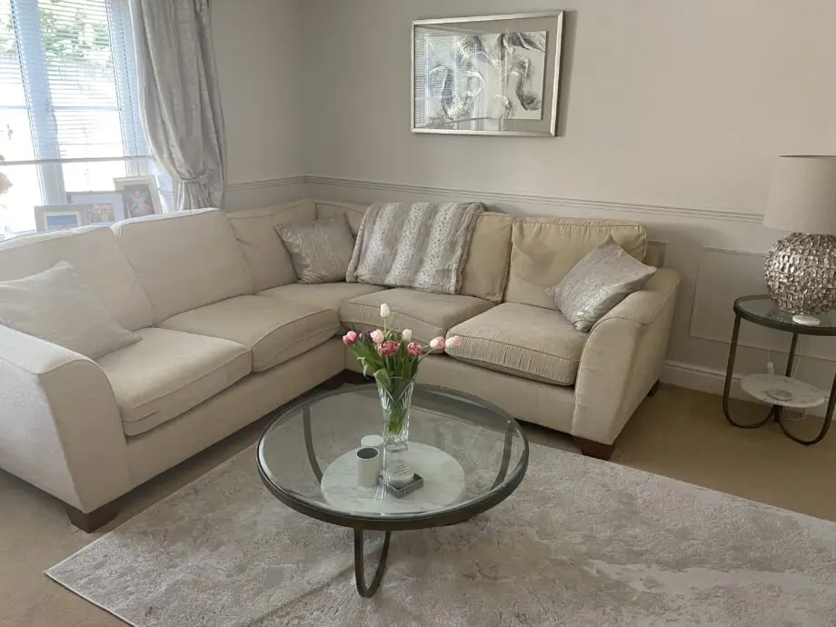 Cream corner sofa used