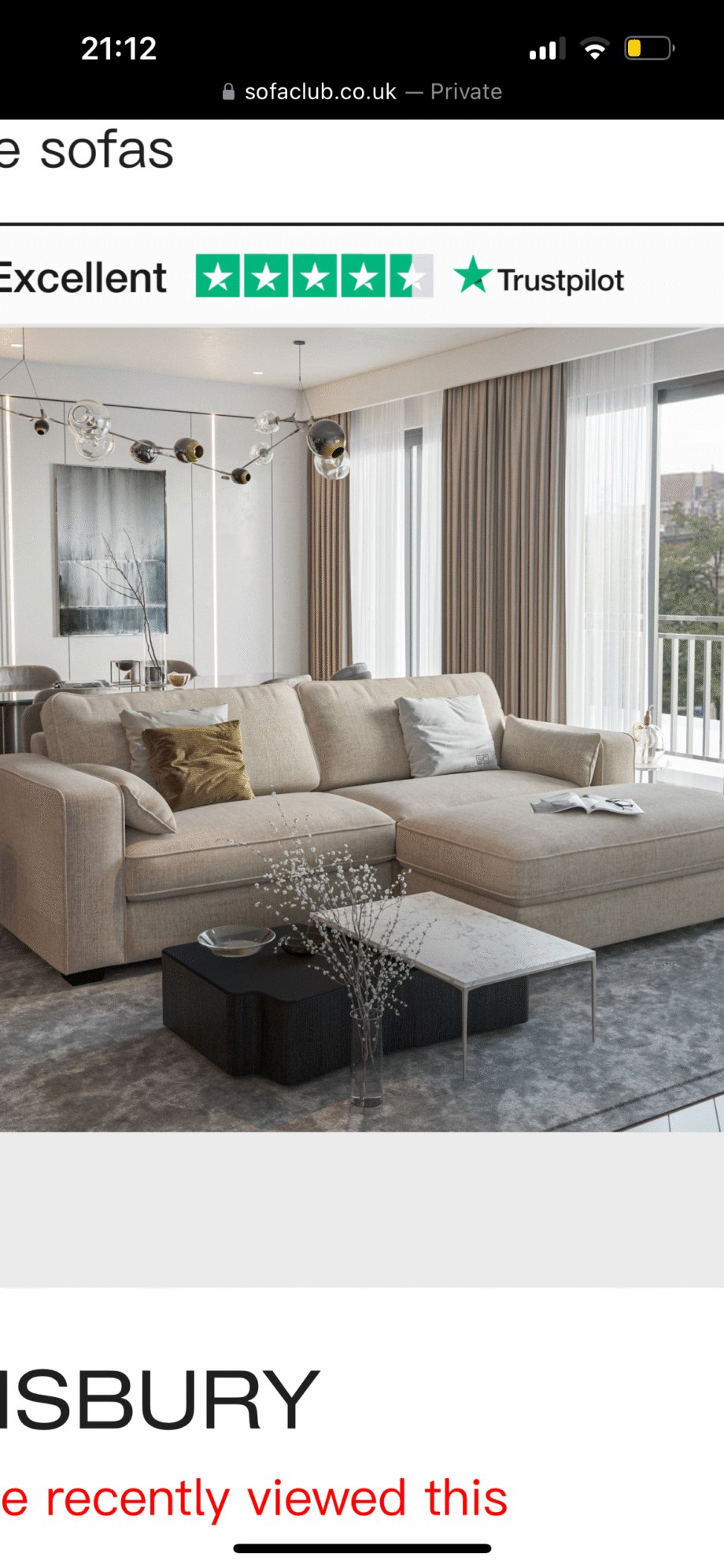 Beige/oatmeal 3 x seater sofa and footstool to match