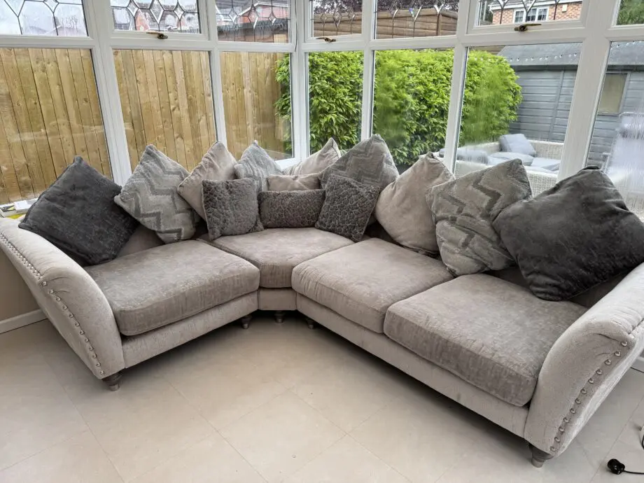 Dfs crushed velvet corner sofa