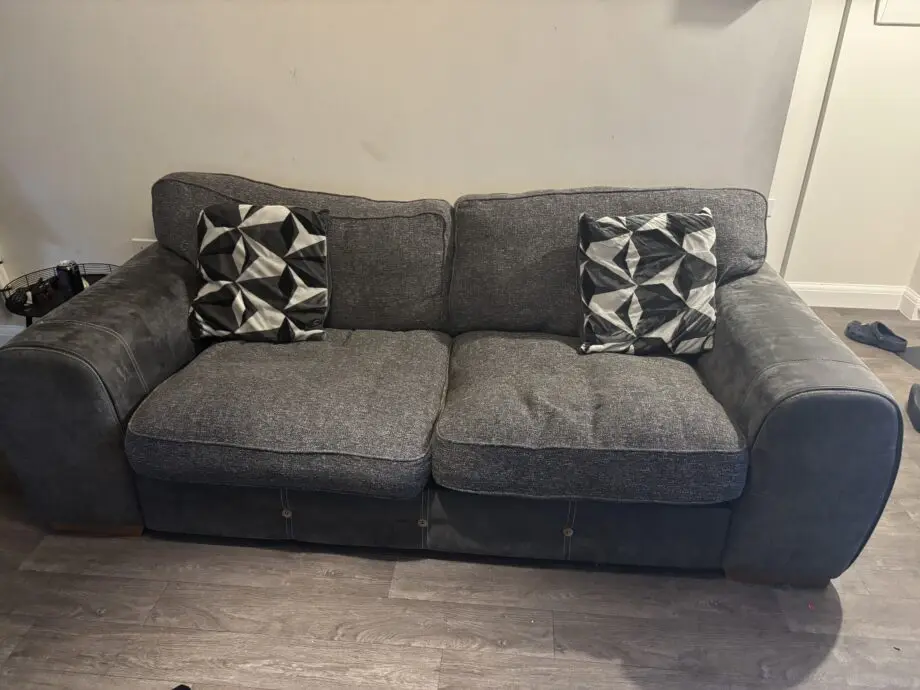 Grey 3 seater sofa a love chair