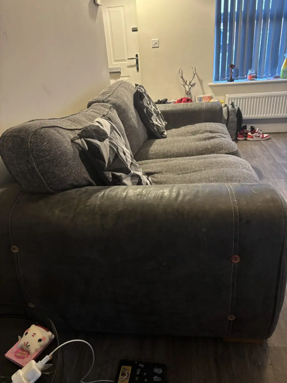 Grey 3 seater sofa a love chair