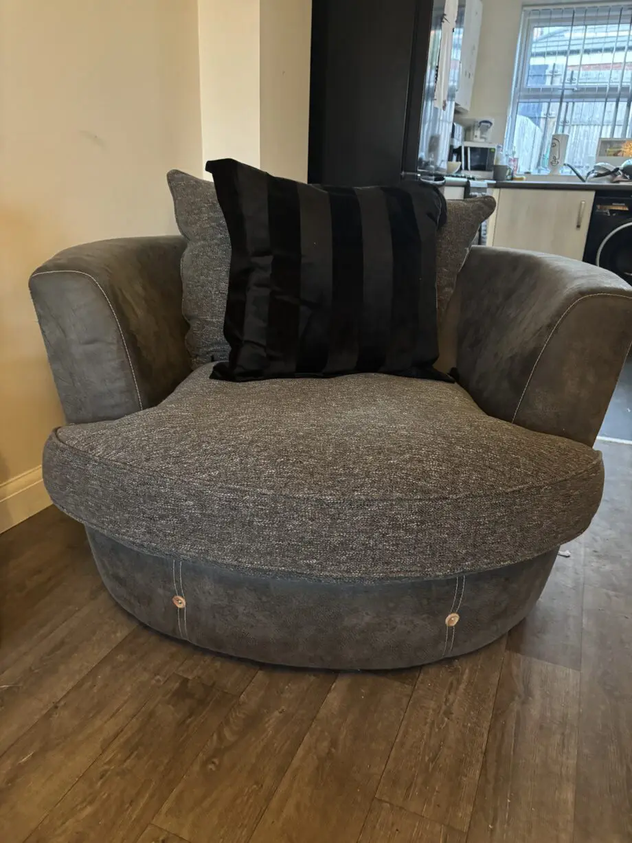 Grey 3 seater sofa a love chair